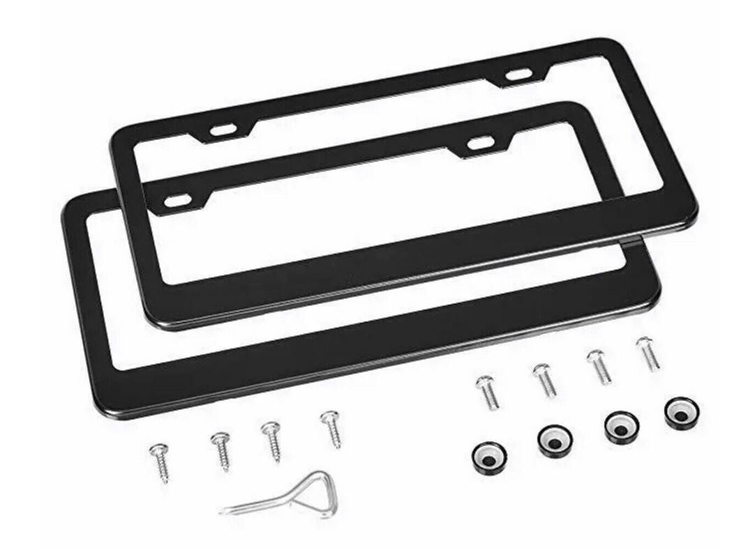 Car license plate frame cover rear boot black plain metal suitable for Hyundai 2x