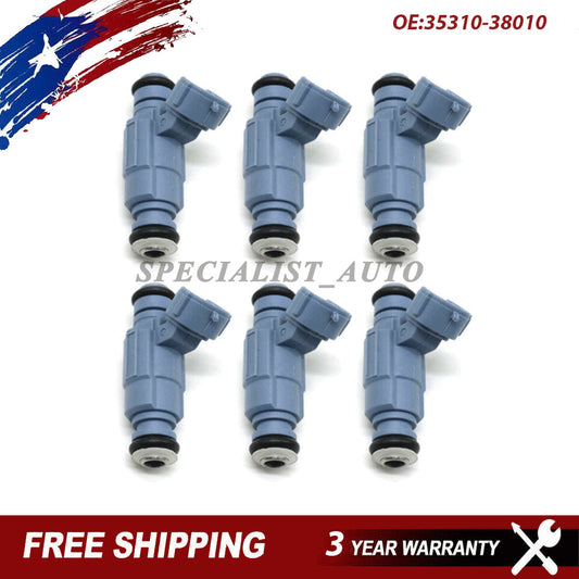 6PCS Fuel Injectors 35310-38010 for Kia Optima 2.4L 2002-2004/2005/2006