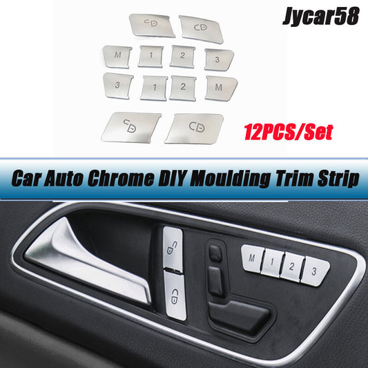 12PCS ABS for Seat Memory Lock Unlock Switch Button Cover Trim for Mercedes Benz