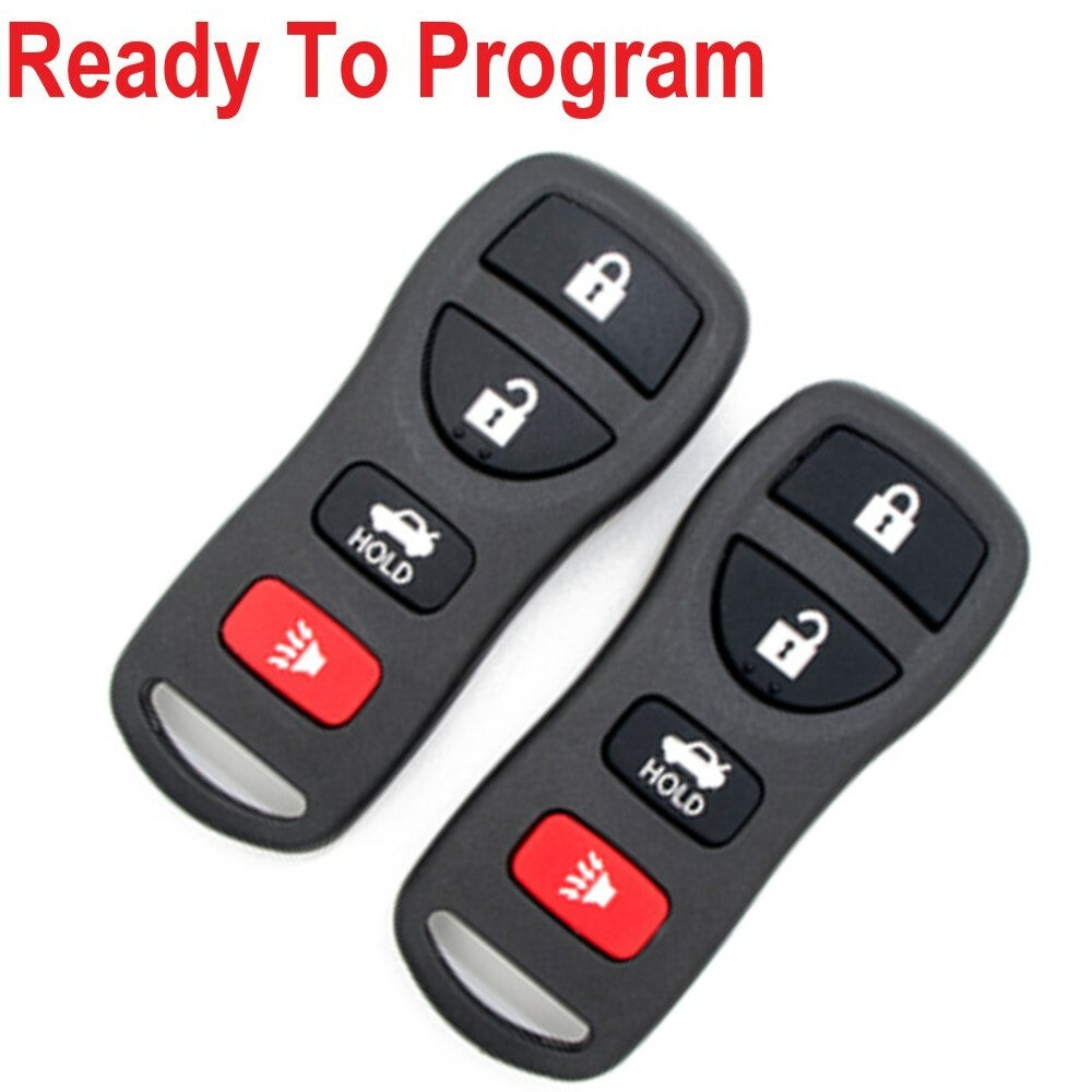2-piece remote keychain for 2008, 2009, 2010, 2011, 2012, and 2013 for Nissan Sentra Versa Armada.
