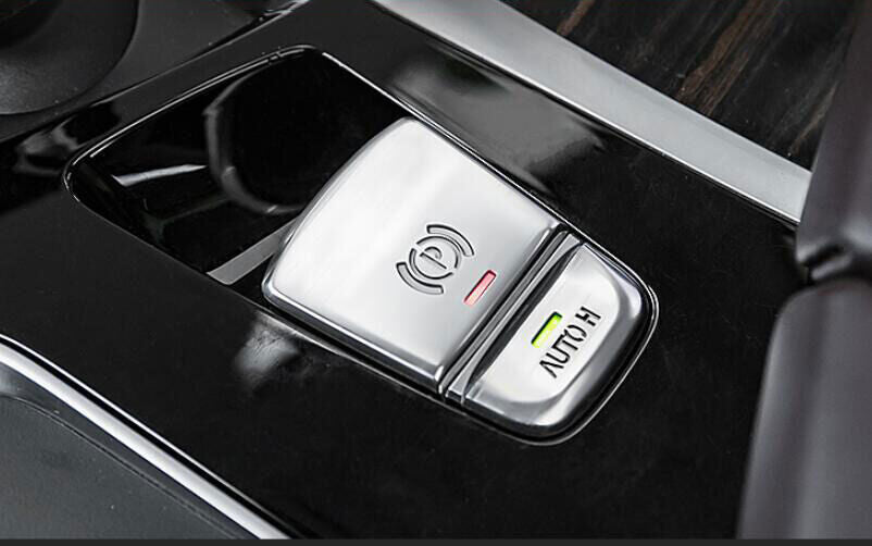 2PCS Shifter Hand Brake Cover Sticker Silver ABS for BMW 5 Series G30 2018-2022