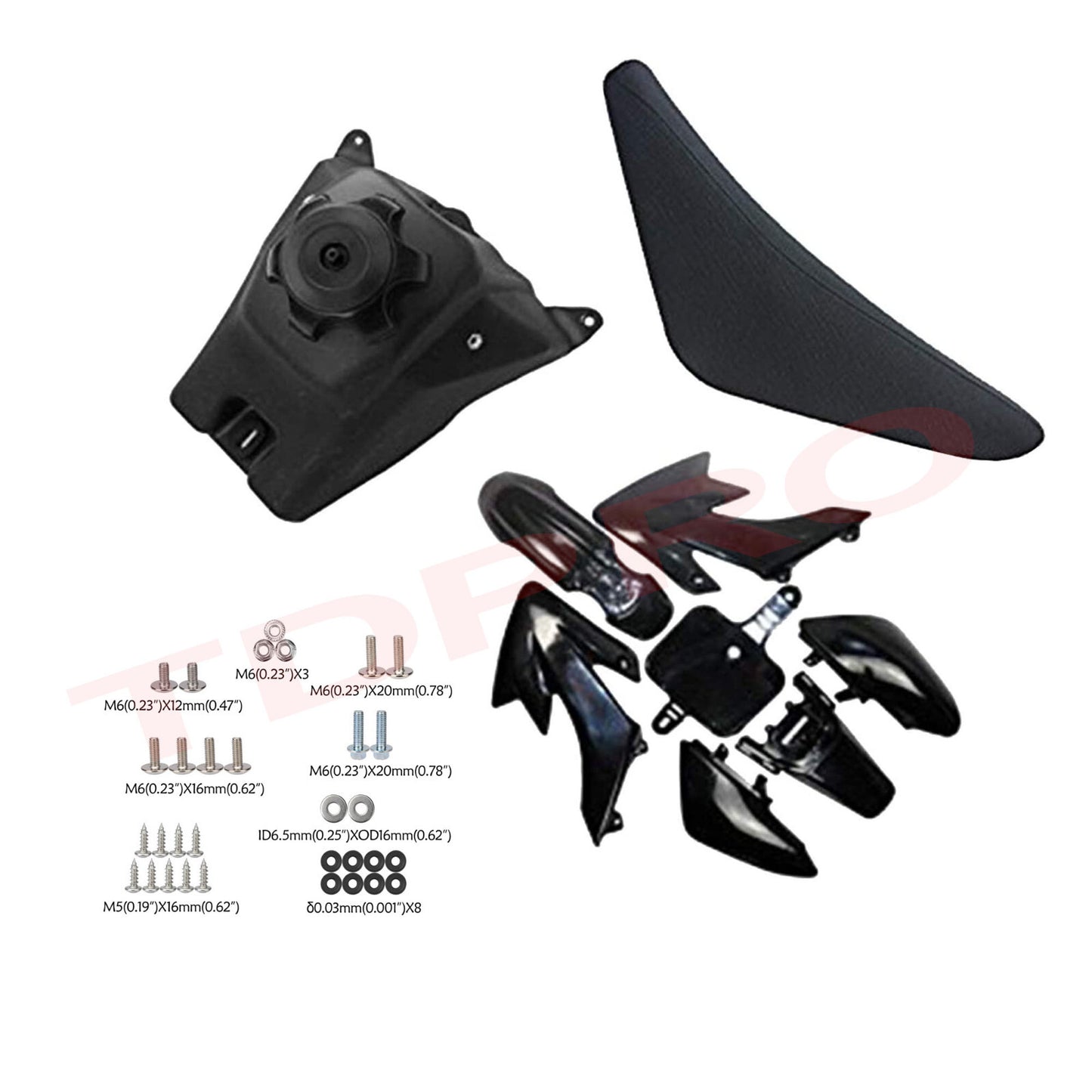Plastic mudguard kit + for seat + fuel tank for CRF50 XR50 Taodao Pit bicycles 110c 125cc