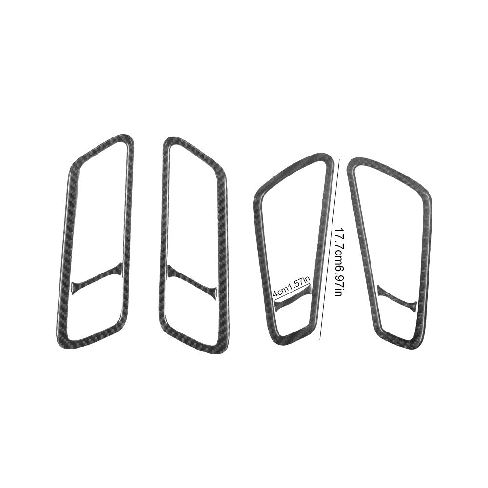 Carbon Fiber 4 Door Handle Frame Interior Cover Trim for VW for Passat 2006-2010