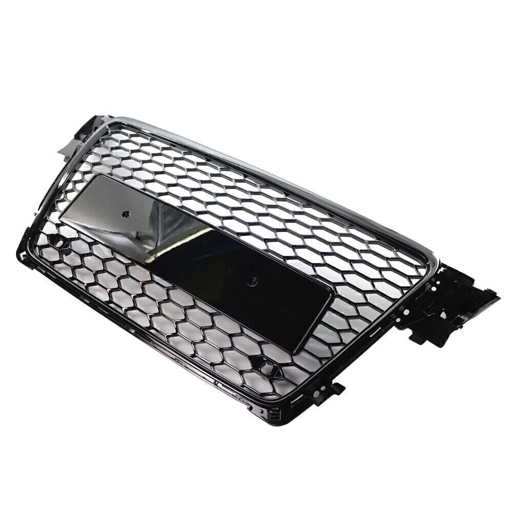 Front RS Honeycomb Mesh Hood Bumper Grill Grille Cover Fit for Audi A4 B8 2009-2012