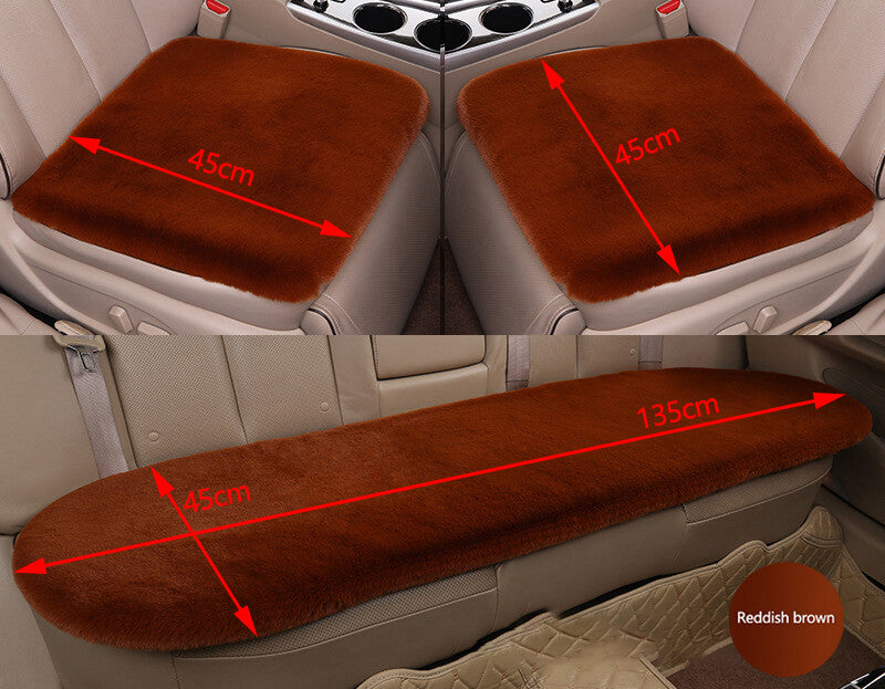 1Pc Car for Seat Cover Front Cushion Plush Soft Comfort Pad Protector Mat Warm Brown