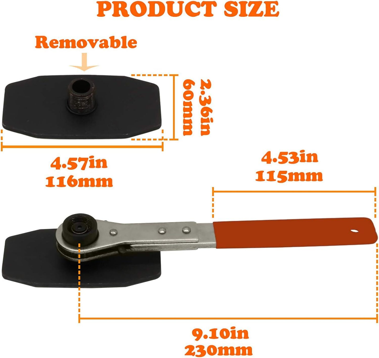 Car Ratchet Brake Piston Wrench W/Hook Caliper Pad Install Tool Press OrangeRed
