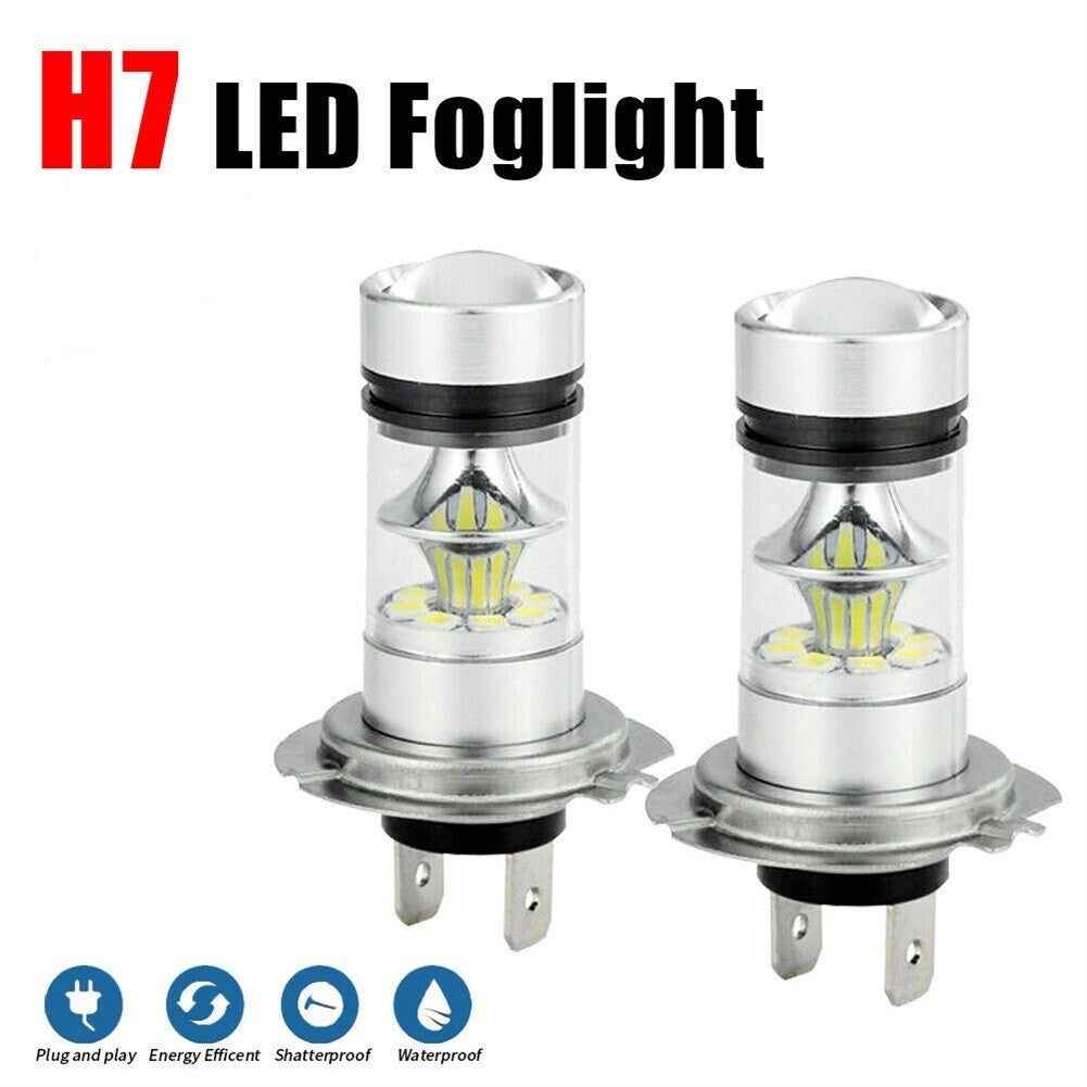 New H7 LED Headlight Conversion Kit - 100W High/Low Beam Bulbs, 6000K Ultra White