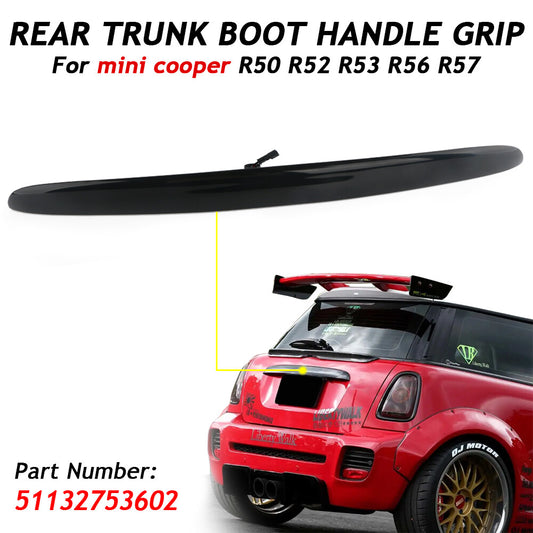 Trunk Lid Grip Bootlid handle rear part compatible with 07-15 for BMW for Mini Cooper R55 R56 R57 Black