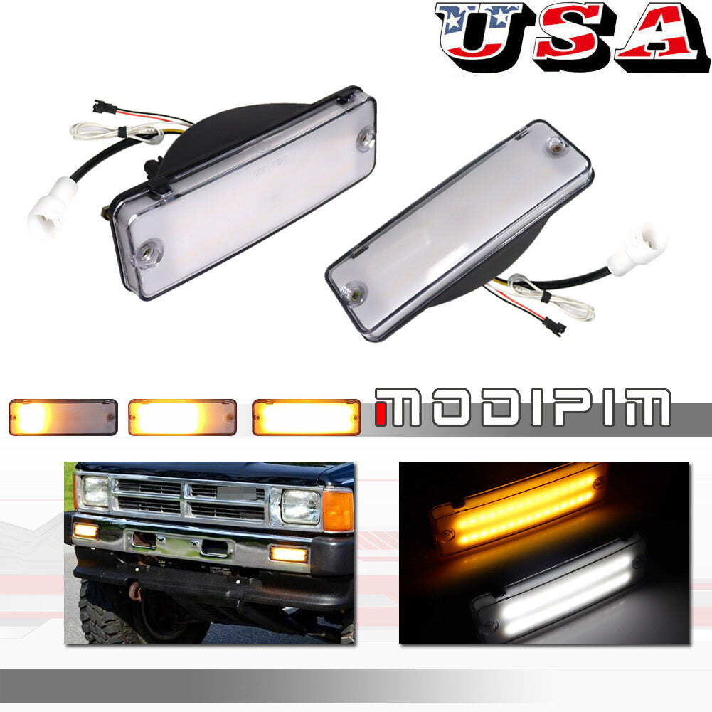 2-piece transparent front bumper turn signal lights suitable for 84-88 for Toyota 4Runner Pickup