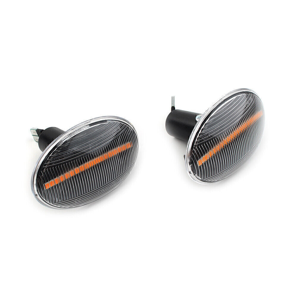 2X Dynamic Clear LED Side Marker Signal Light for MINI Cooper R55 R56 R57 R58