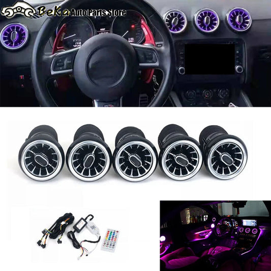 5-Piece LED Front AC Air Vent Socket Turbo Trim Kit for Audi TT 2007-2014
