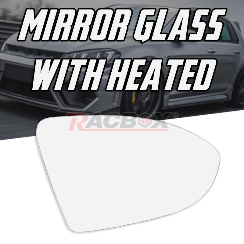 Mirror Glass Heated With Black Plate Passenger Right Side for 13-18 for VW for Golf MK7