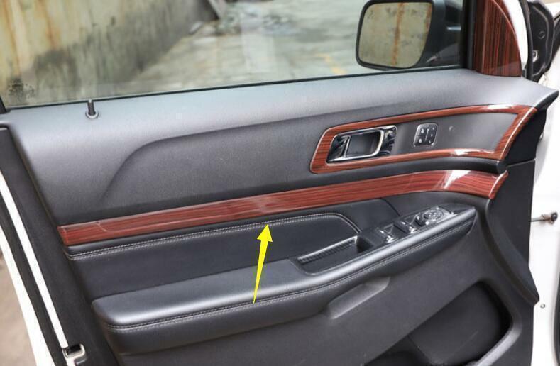 Fit for Ford Explorer 2011 2012-2019 Wood Grain Inner Door Panel Cover Trim 4PCS