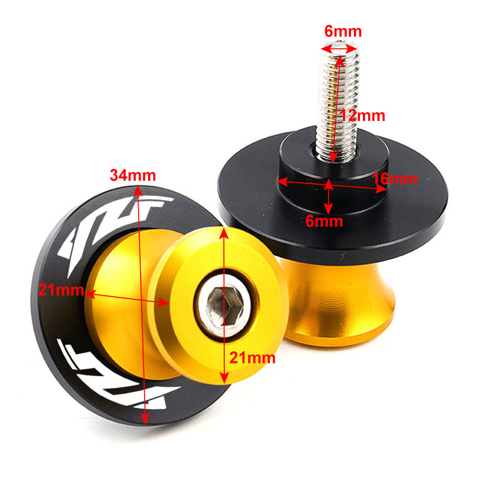 Blue Swingarm Spools Slider Stand ScrewsM6 for Yamaha YZF R1 R3 R6
