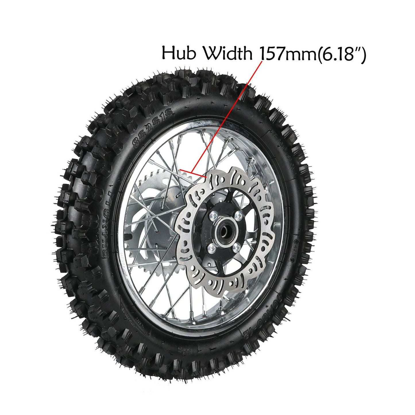 12-inch rear wheel, 80/100-12 tire, rim, sprocket, disc brake kit, pit-type bicycle CRF70 XR70