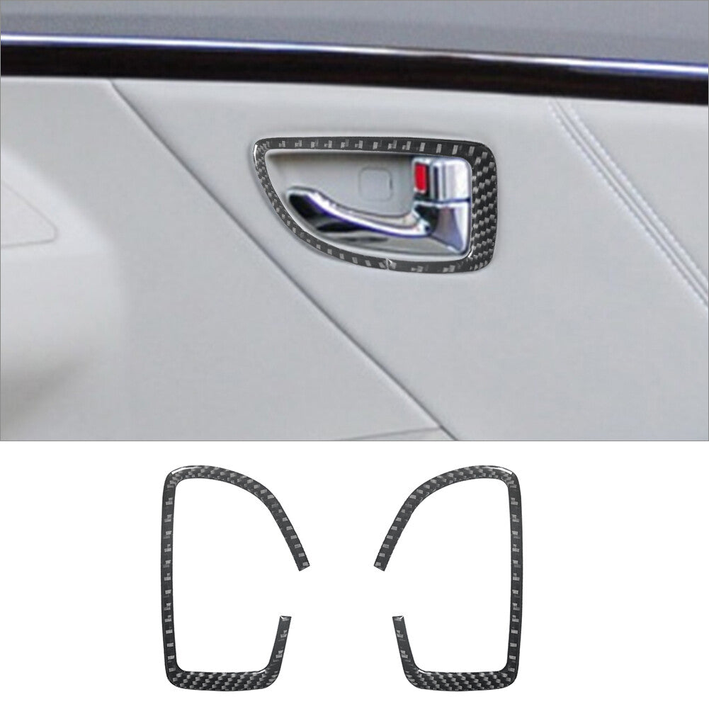 Carbon Fiber Interior Front Door Handle Cover Trim for Hyundai Azera 2006-2011