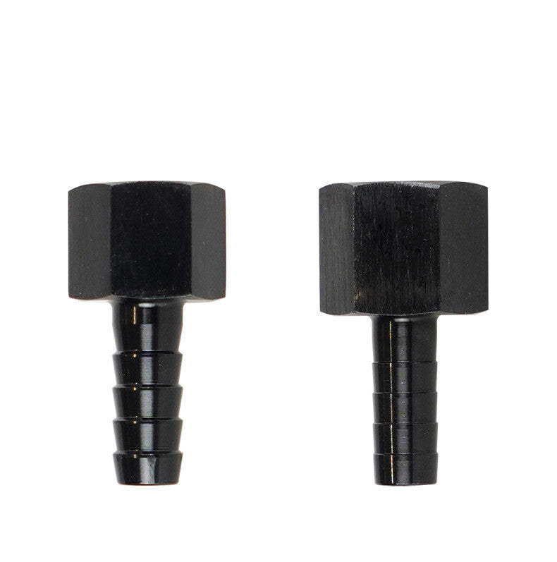 2-Piece Straight 3/8 inch Lever to 6AN Female Rotary Connector Hose End Anodized Aluminum