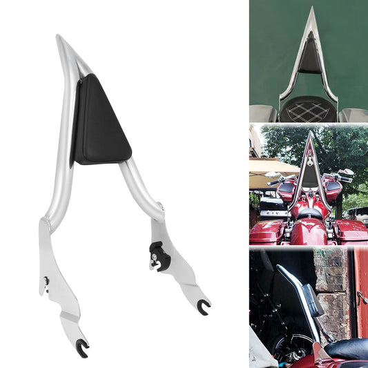16 Chrome Passenger Backrest Sissy Bar for Harley Touring Road Street Glide 09+