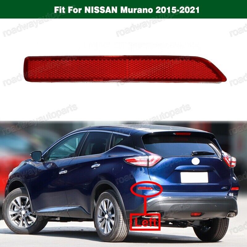 Red Lens Rear Bumper Lamp Reflector Light Left Fit for NISSAN Murano 2015-2021