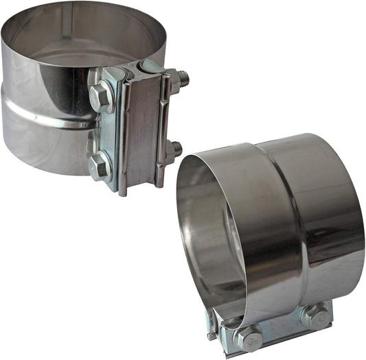 4-inch exhaust clips with stainless steel muffler belt clips for turbine downpipe tips