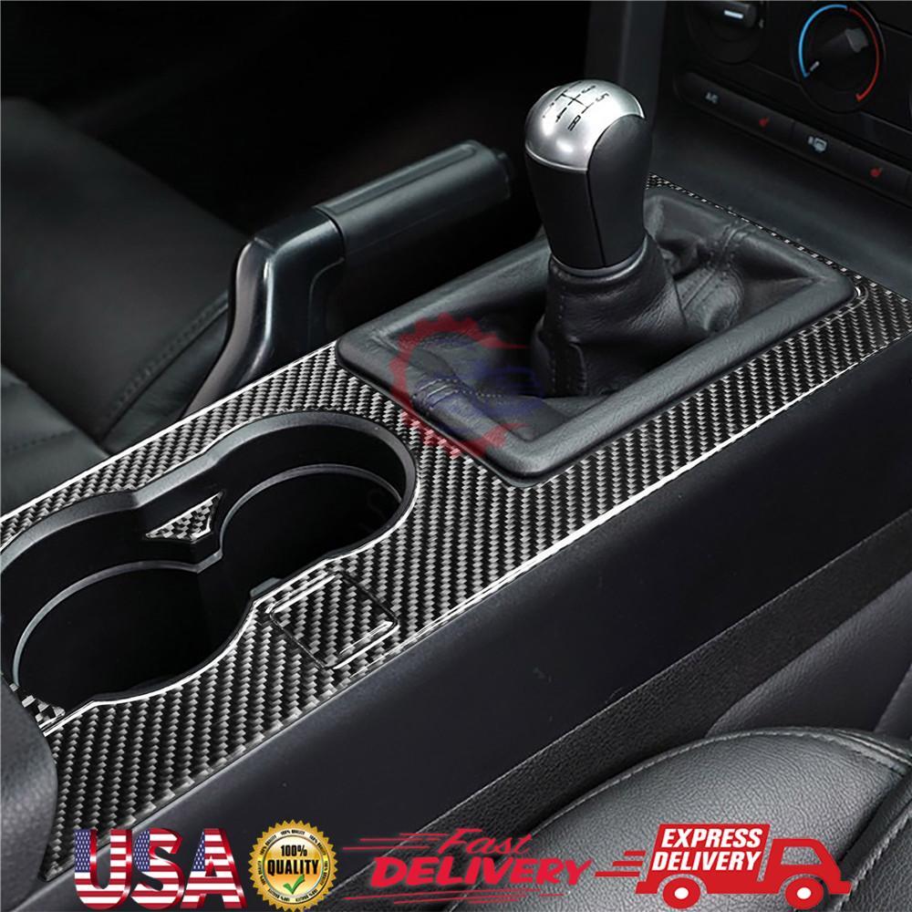 Carbon Fiber Interior Gear Shift Cover Trim For 2005 2006 2007-2009 for Ford for Mustang