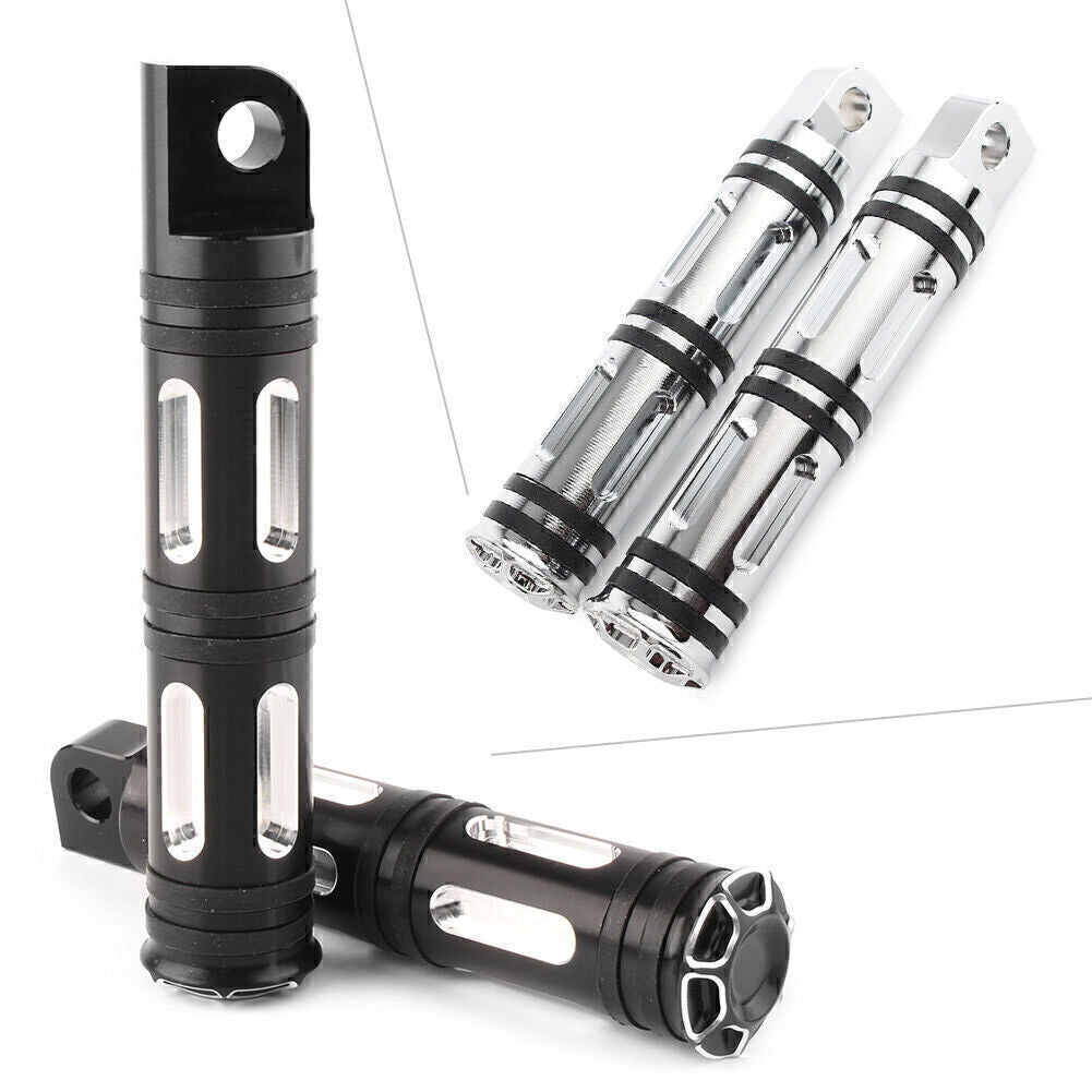 Pair Footpegs Pedals Footrest for Harley XL1200C/XL883L Silver Aluminum