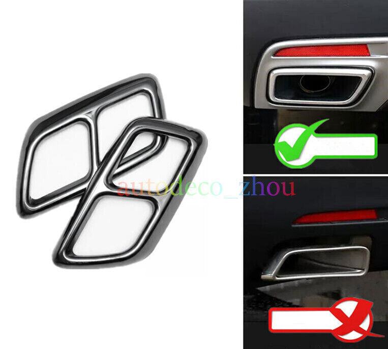 for Cadillac XT5 2020-24 Black Rear Exhaust Muffler Tip Tail Pipe Trim Frame 2P