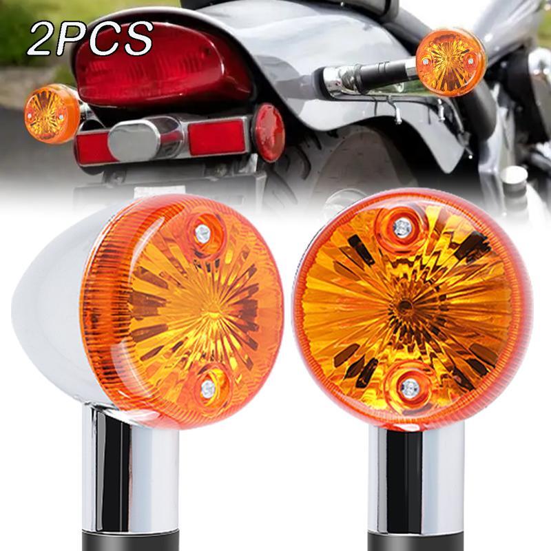 Chrome Front Rear Motorcycle Turn Signal Indicator Lights Amber Bullet Universal