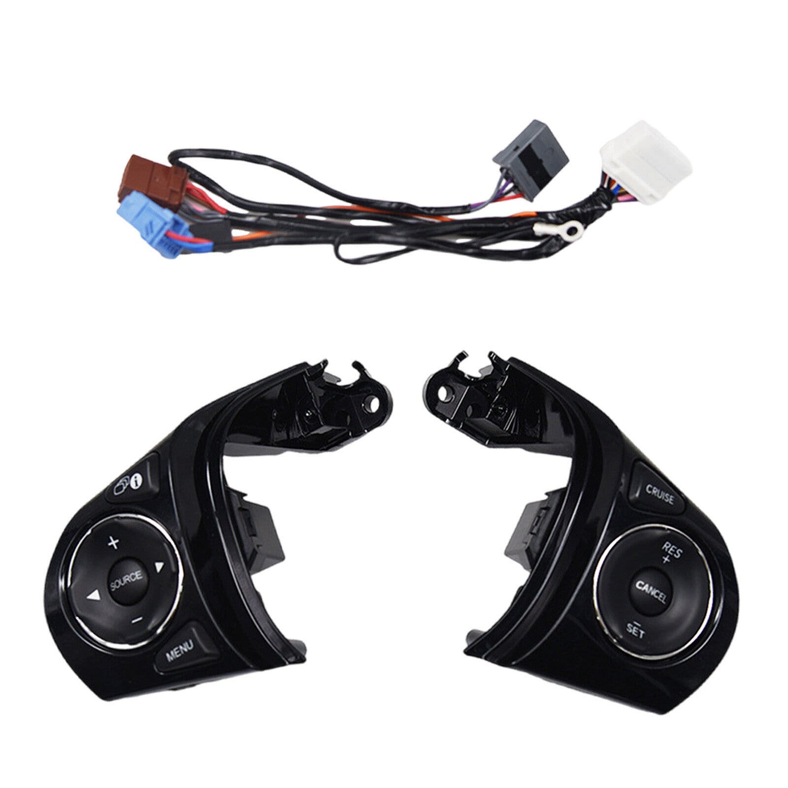 2Pcs For 12-15 for Honda for Civic 1.8L Multifunction Steering Wheel Control Switch AT