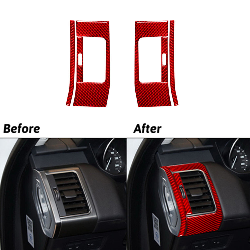 6X Red Carbon Fiber Dashboard Air Vent Trim For Land for Range Rover Sport 2014-17