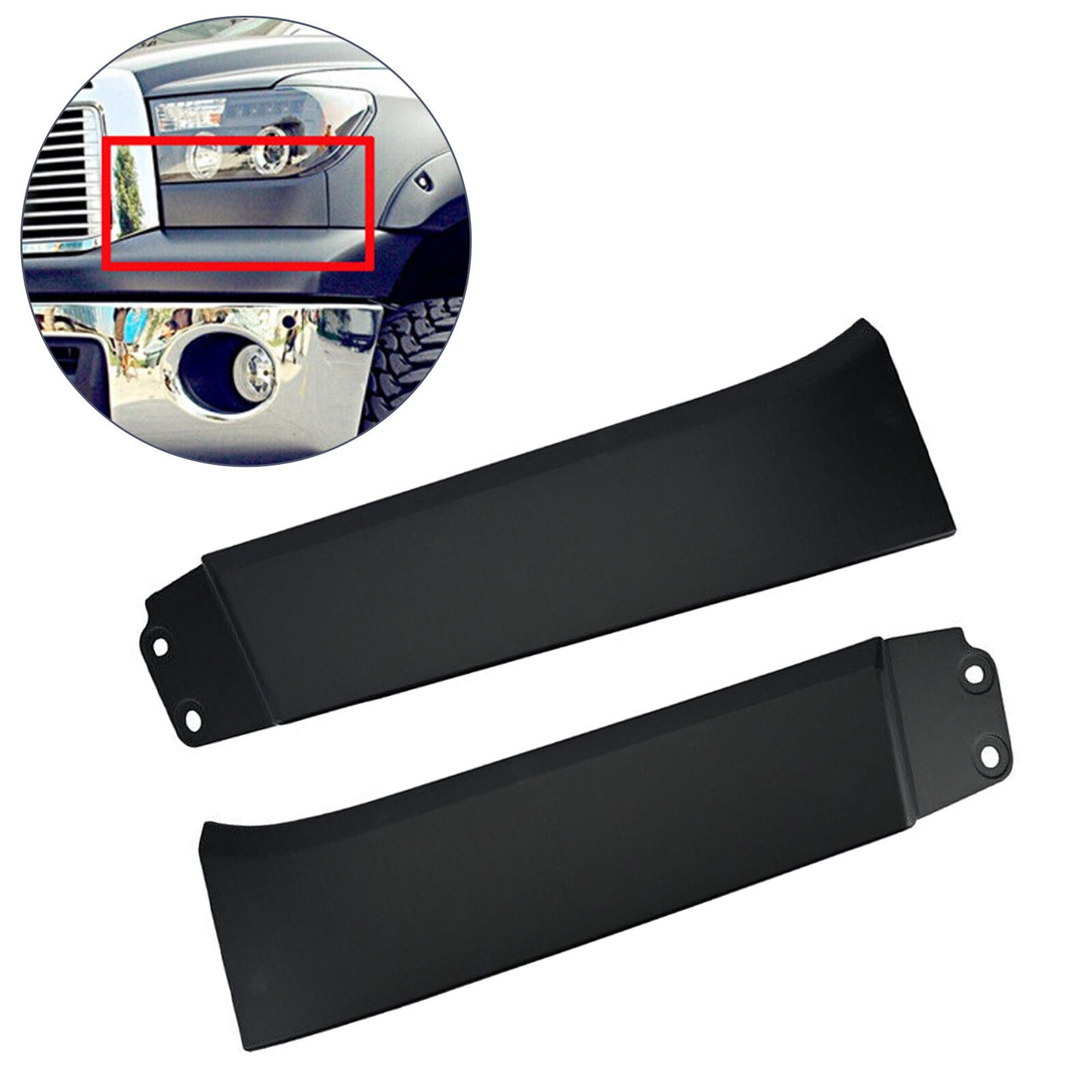 A pair of for Toyota TUNDRA 07-13 front bumper grille headlight filler trim covers