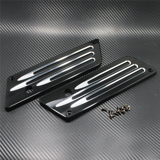 Left Right Black Saddlebag Latch Cover Fit for Harley Touring FLH FLT 1993-2013