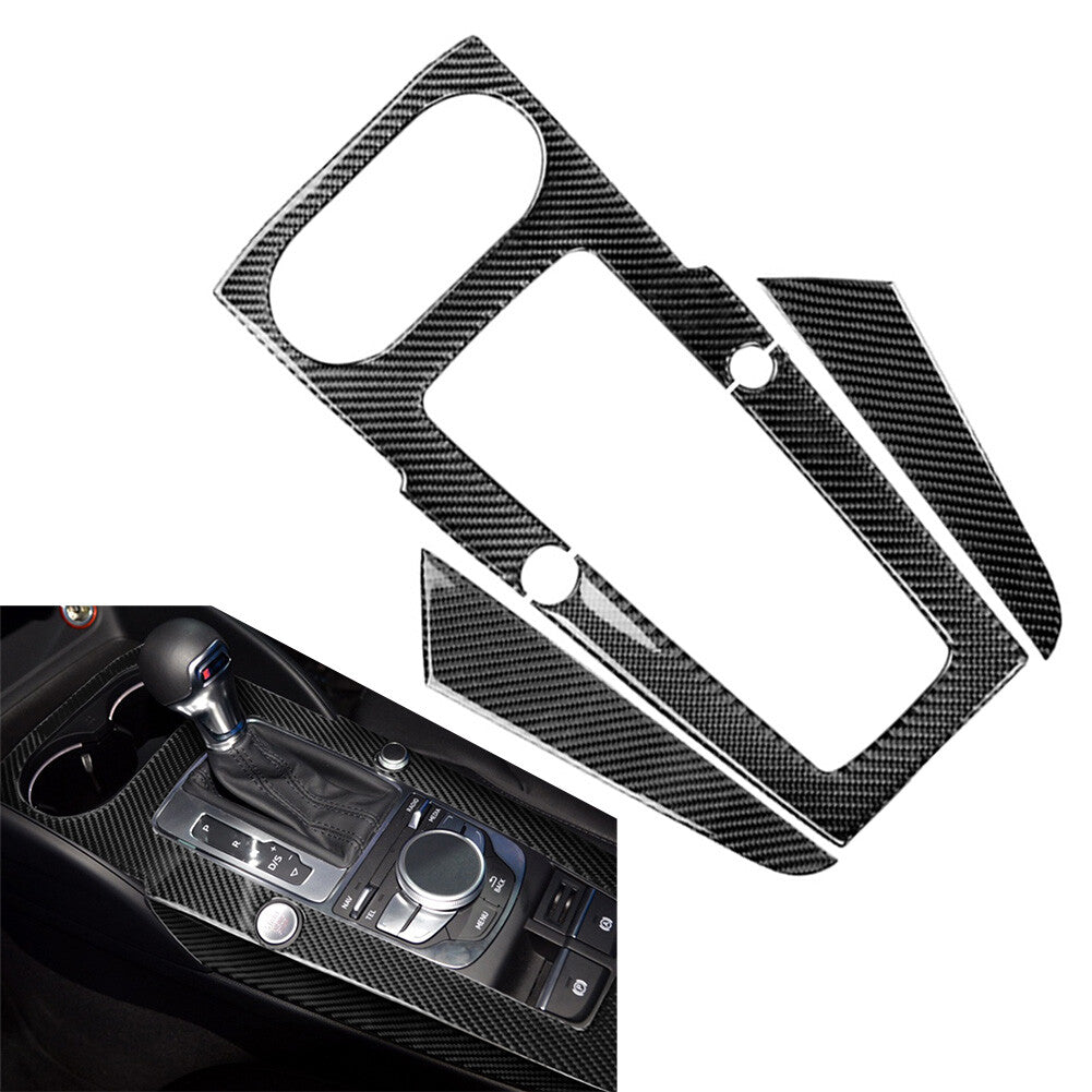 Carbon Fiber Interior Gear Shift Panel Sticker Trim Fit for Audi A3 2014-2018 2015
