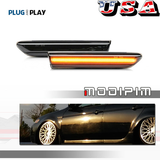 JDM Style Smoked Lens Side Marker Signal Light Reflector Kit for Acura TL-4-08