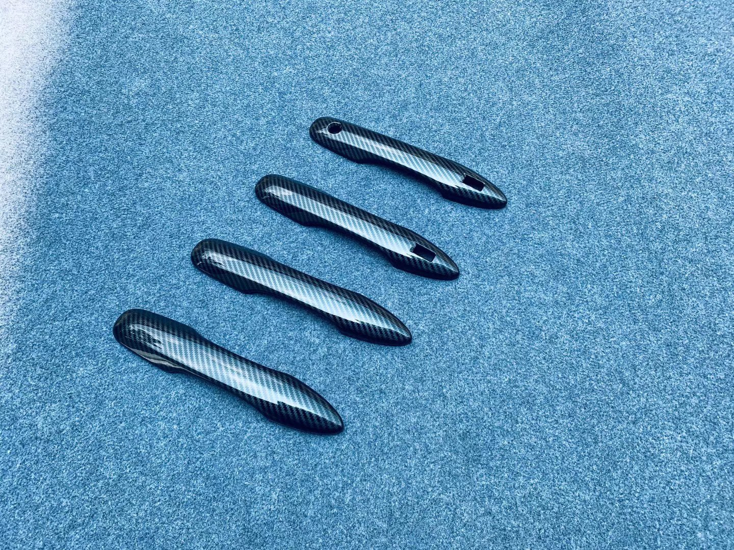 Outer Door Handle Carbon Fiber Cover Trims 4X For 2020-2023 for Toyota Harrier Venza