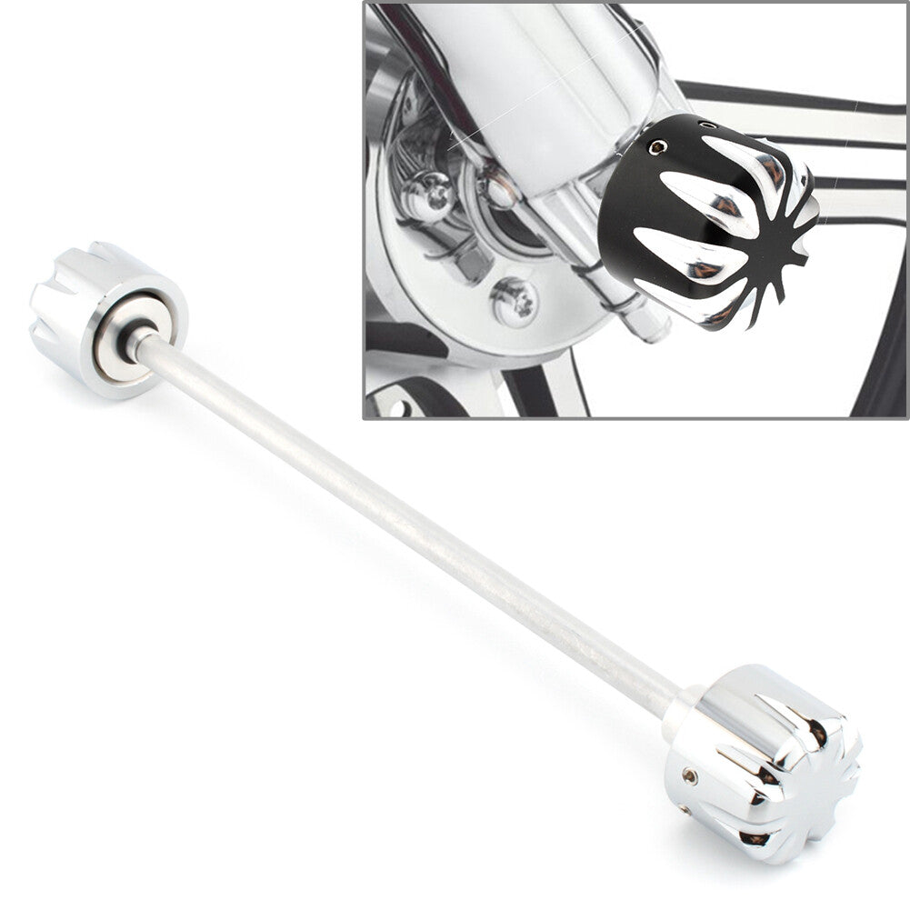 Fit for Harley Davidson Bike 1x Front Axle Nut Cover Cap Installation Kit Aluminum B