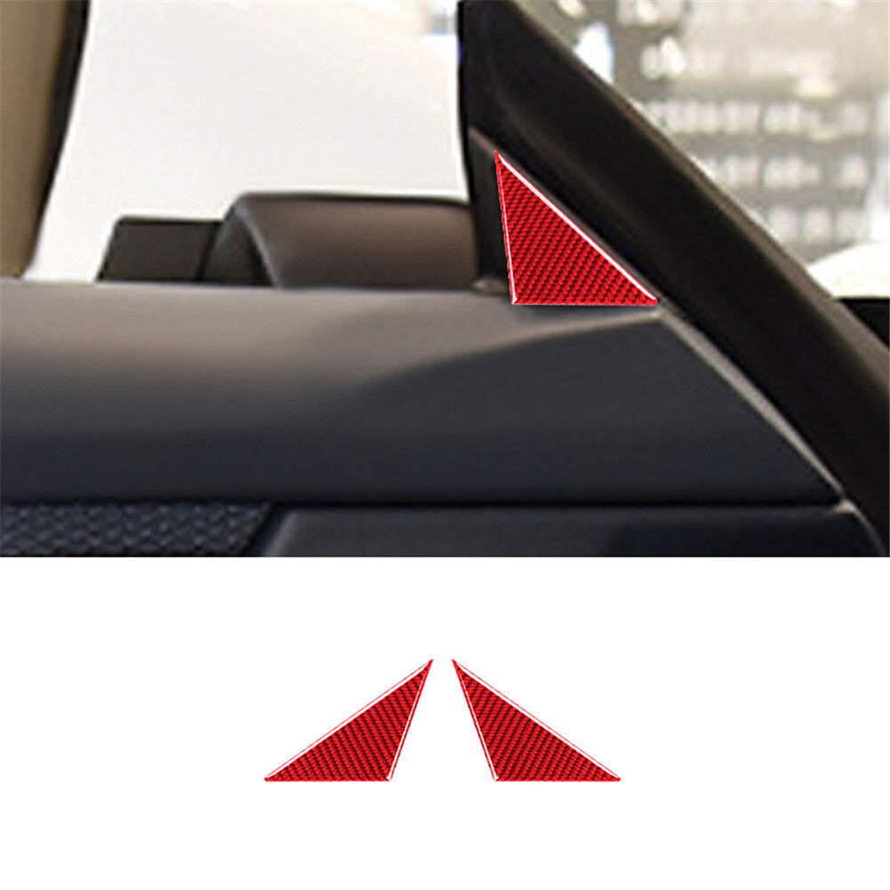 Red Carbon Fiber A-Pillar Triangle Trim for Porsche Taycan 2019-2022