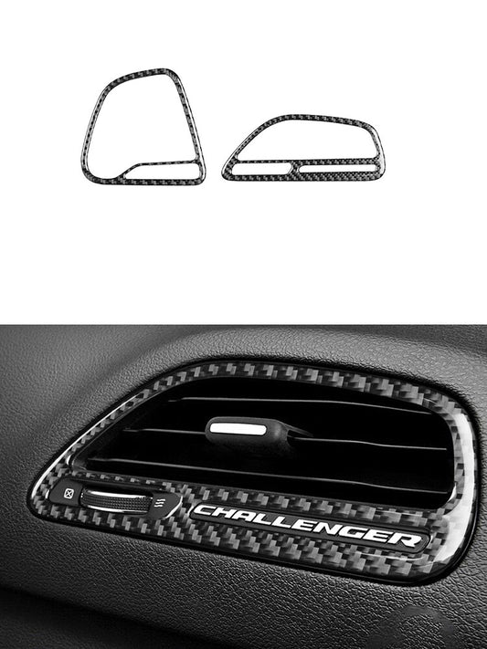 Carbon Fiber Dashboard Right Left Vent Trim Cover for Dodge for Challenger 2015-2020