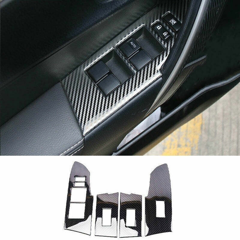 for Toyota for Corolla 2014-2018 Carbon Fiber Interior Window Lift Panel Switch Trim