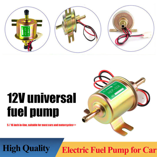Universal 12V Electric Fuel Pump HEP02A 4-7PSI Inline Low-Pressure Gas/Diesel Fuel Pump