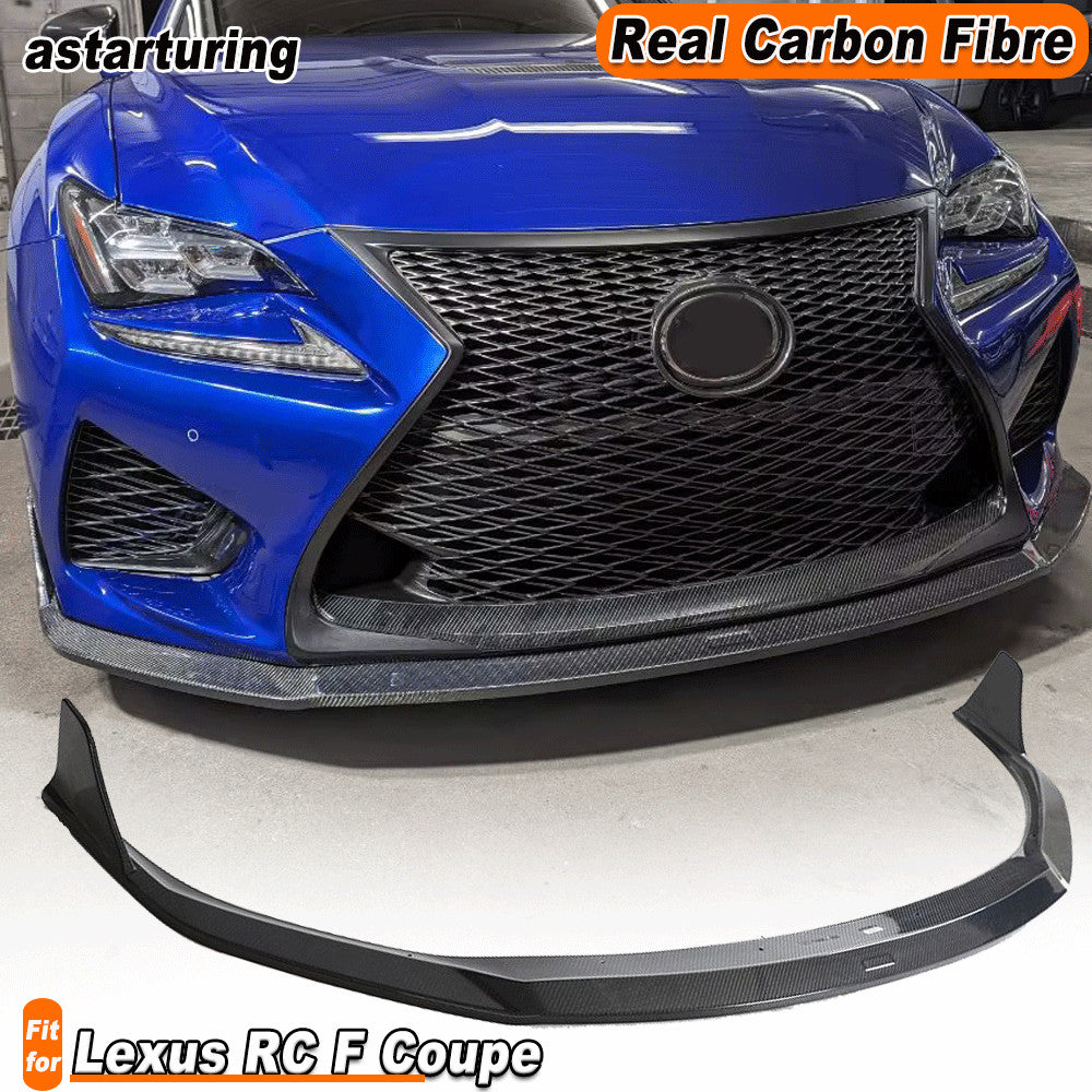 Fit for Lexus RC F Coupe 2015-2018 REAL Carbon Fiber Front Bumper Lip Spoiler