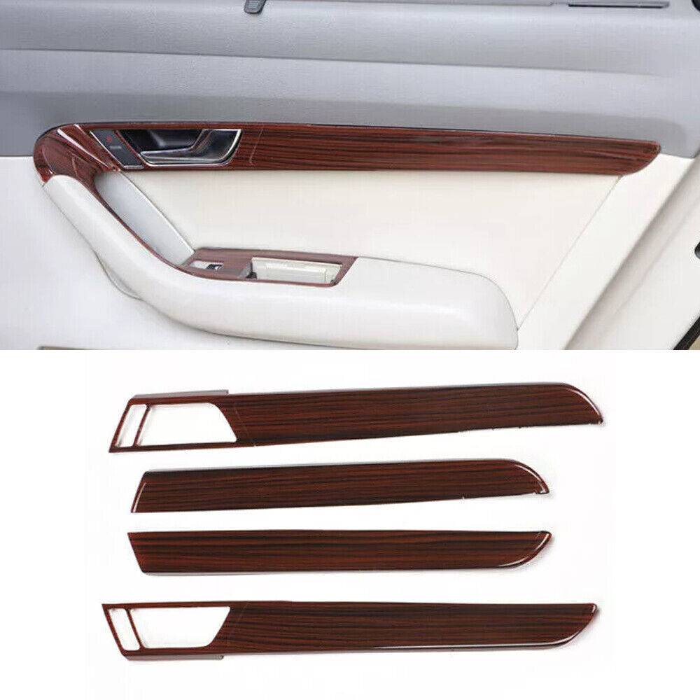 for Audi A6 2008-11 Peach Wood Grain Inner Door Handle Strip Panel Decor Trim 4P