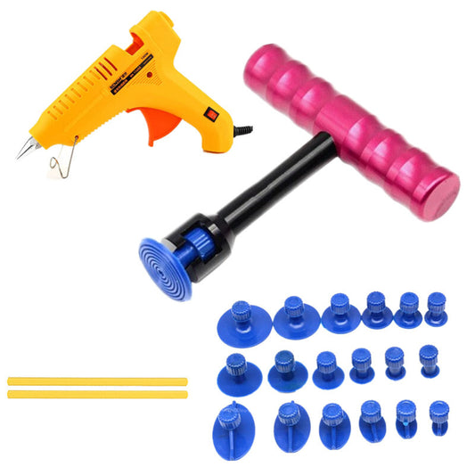 Car Sheet Metal Dent Puller Dent Hot Glue Gun Repair Removal T Shape Tool Kit