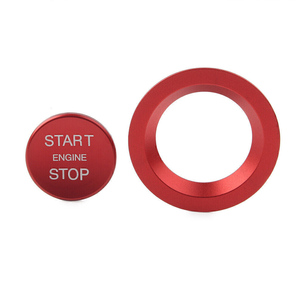 Keyless Engine Push Start Button Ring Cover for Jaguar XE for Range Rover Red Car