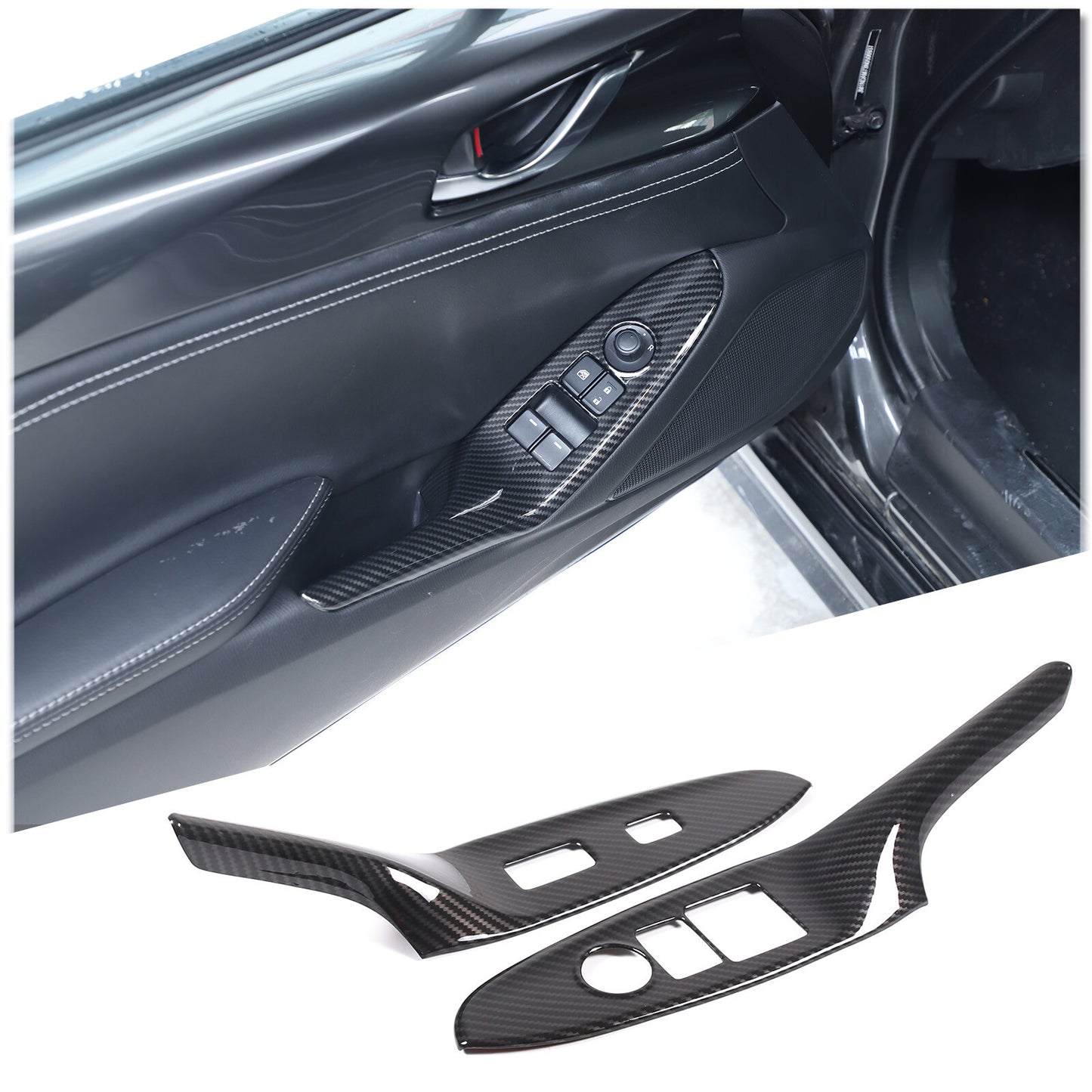 ABS glossy black rearview mirror deflector for Corvette C8 20-24