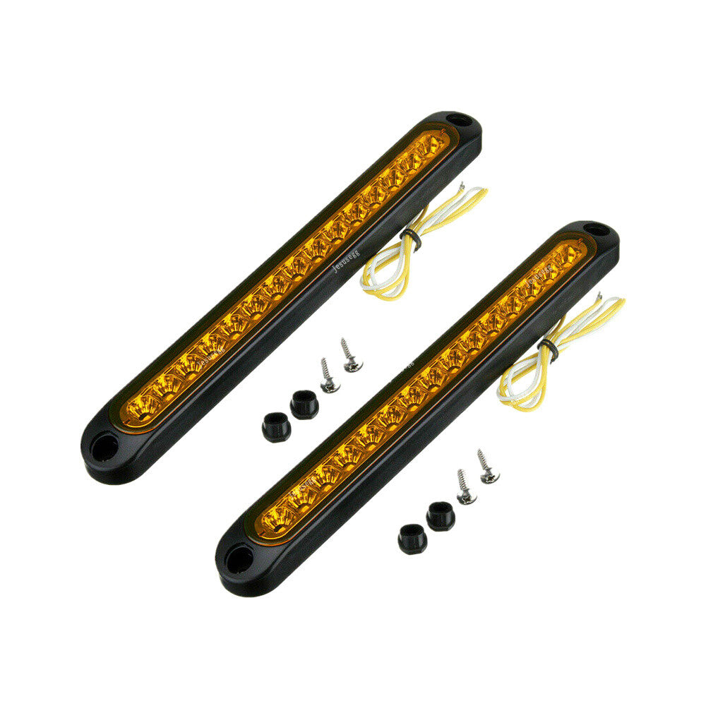 2x15LED 10V-30V Light Bar Stop Turn Tail Reverse Backup Truck Trailer Yellow