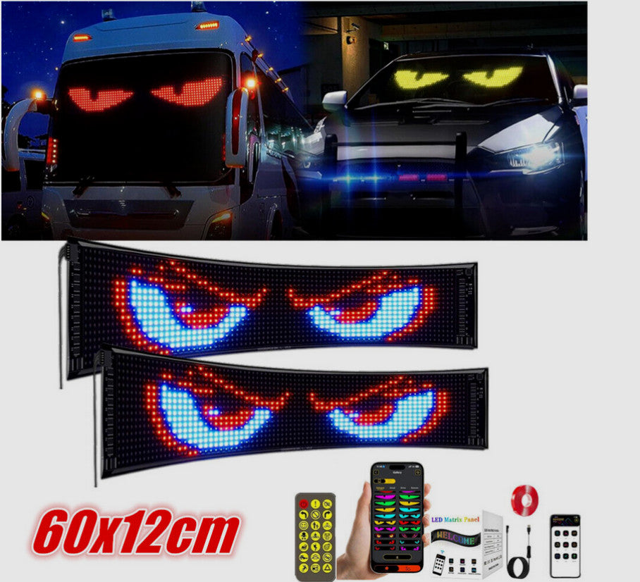 24Truck Windshield Cars Devil Eyes Light Remote for Smart Eye Lamp Soft Screen 2Pcs