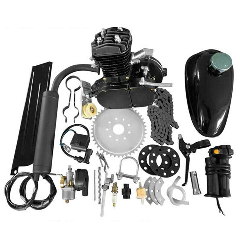 2-Stroke 49cc 50cc Bicycle Petrol Gas Motorized Engine Bike Motor Kit Black