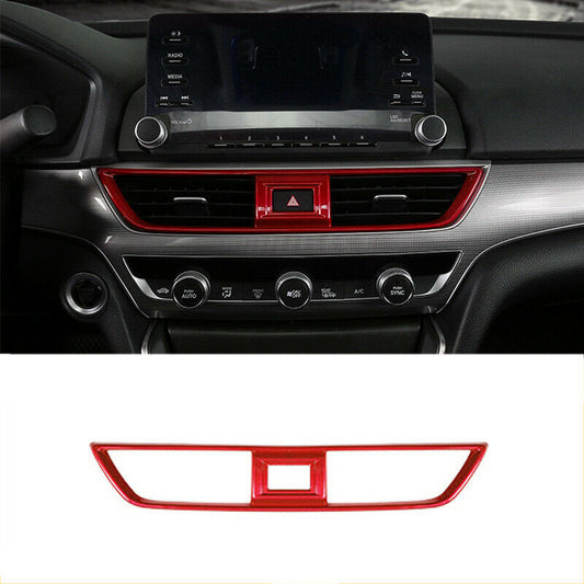 for Honda Accord 2018-2022 Red Inner Center Dashboard Air Vent Outlet Cover Trim