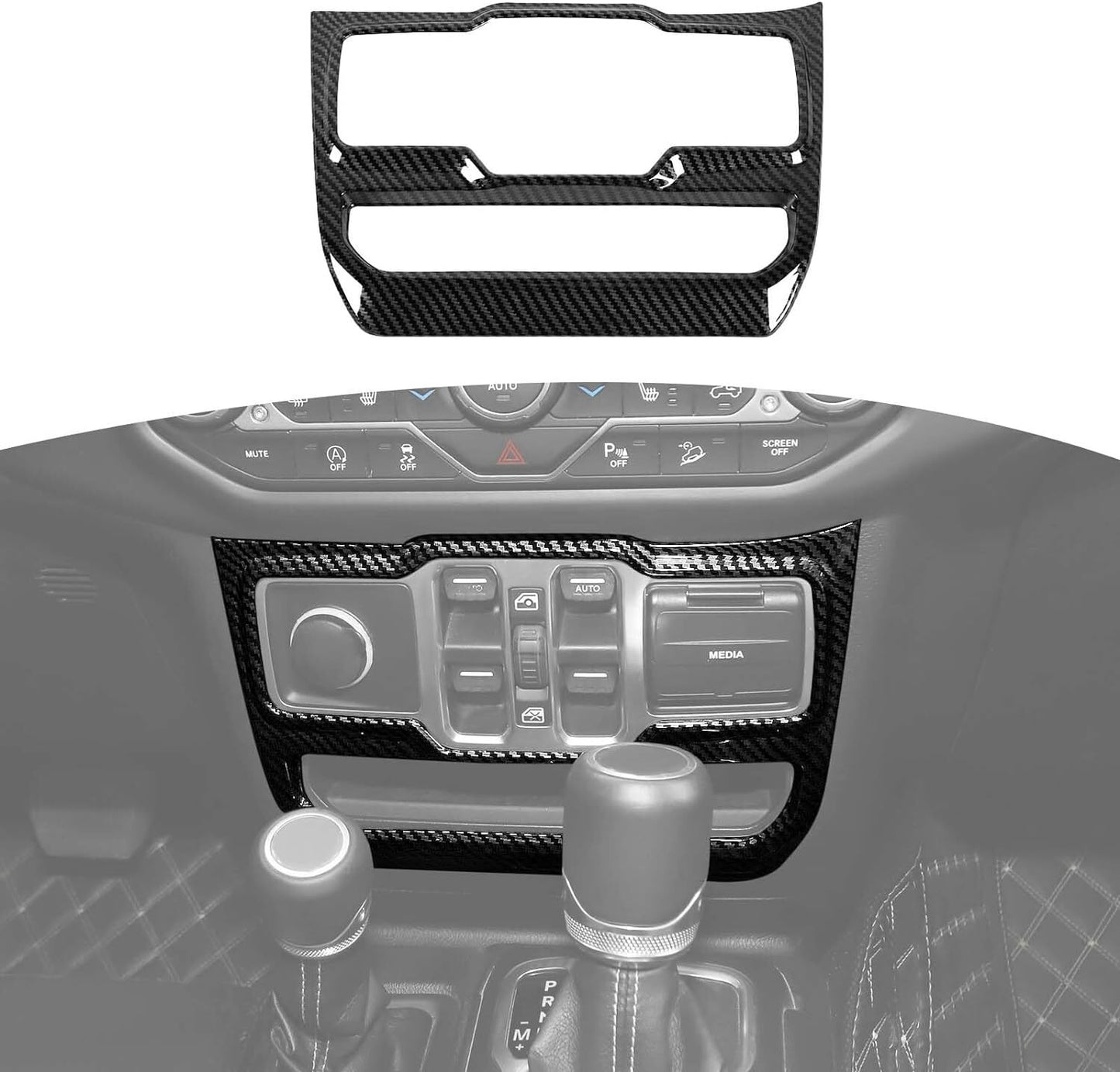 for Jeep JL18-22 Center Dash Window Switch Panel Trim Cover Interior Accessories